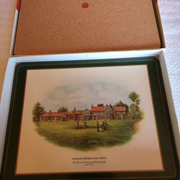 Pimpernel Vintage Famous British Golf Clubs Set of 6 Deluxe Finish PlaceMats - Picture 8 of 12